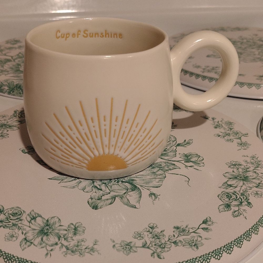 Sunshine Ceramic Mug - Cream and Yellow